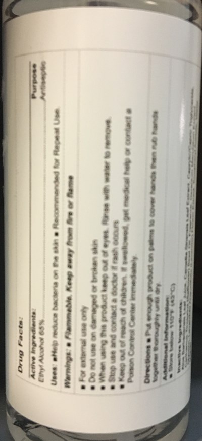 Principal Display Panel - IPG Summer Fridays 2oz Hand Sanitizer (BACK)